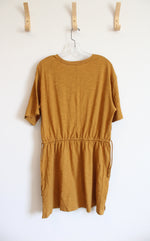 NEW Old Navy Yellow Gold Cinched Waist Cotton Dress | L