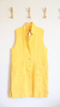 NEW Iridium Apparel Yellow Quilted Cotton Long Button Down Vest | L