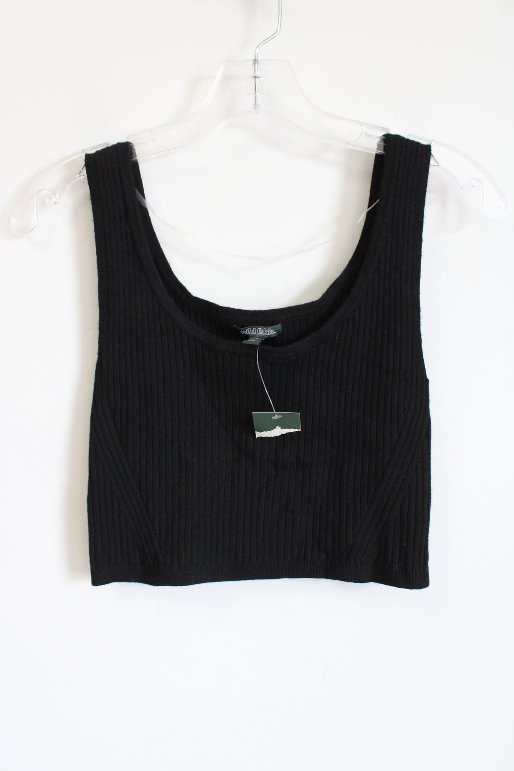 NEW Wild Fable Black Ribbed Knit Crop Tank | M