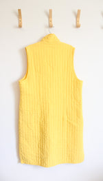 NEW Iridium Apparel Yellow Quilted Cotton Long Button Down Vest | L