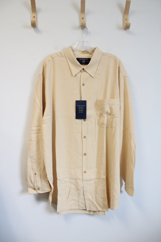 NEW Ruff Hewn Pale Banana Nantucket Button Down Silk Shirt | 2XL