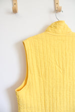 NEW Iridium Apparel Yellow Quilted Cotton Long Button Down Vest | L