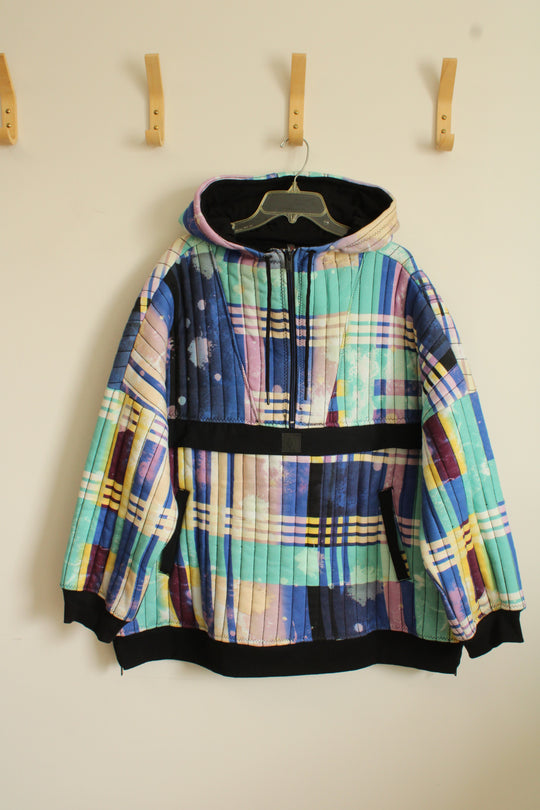 Free People Movement Multicolor Slouchy Fast Times Quilted Heavyweight Hoodie | L