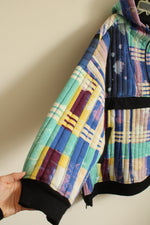 Free People Movement Multicolor Slouchy Fast Times Quilted Heavyweight Hoodie | L