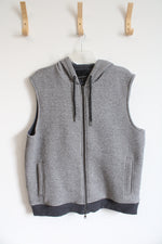 Banana Republic Gray Chevron Quilted Hooded Vest | XL