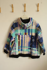 Free People Movement Multicolor Slouchy Fast Times Quilted Heavyweight Hoodie | L