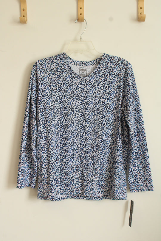NEW Hasting & Smith Blue Cheetah Print Top | XL