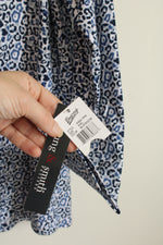 NEW Hasting & Smith Blue Cheetah Print Top | XL