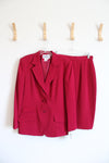 NEW Oleg Cassini Vintage Red Blazer & Skirt Set | 10
