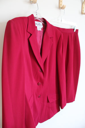 NEW Oleg Cassini Vintage Red Blazer & Skirt Set | 10