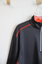 Walter Hagen Fleece Lined Gray & Orange 1/4 Zip Sweatshirt | M