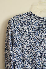 NEW Hasting & Smith Blue Cheetah Print Top | XL
