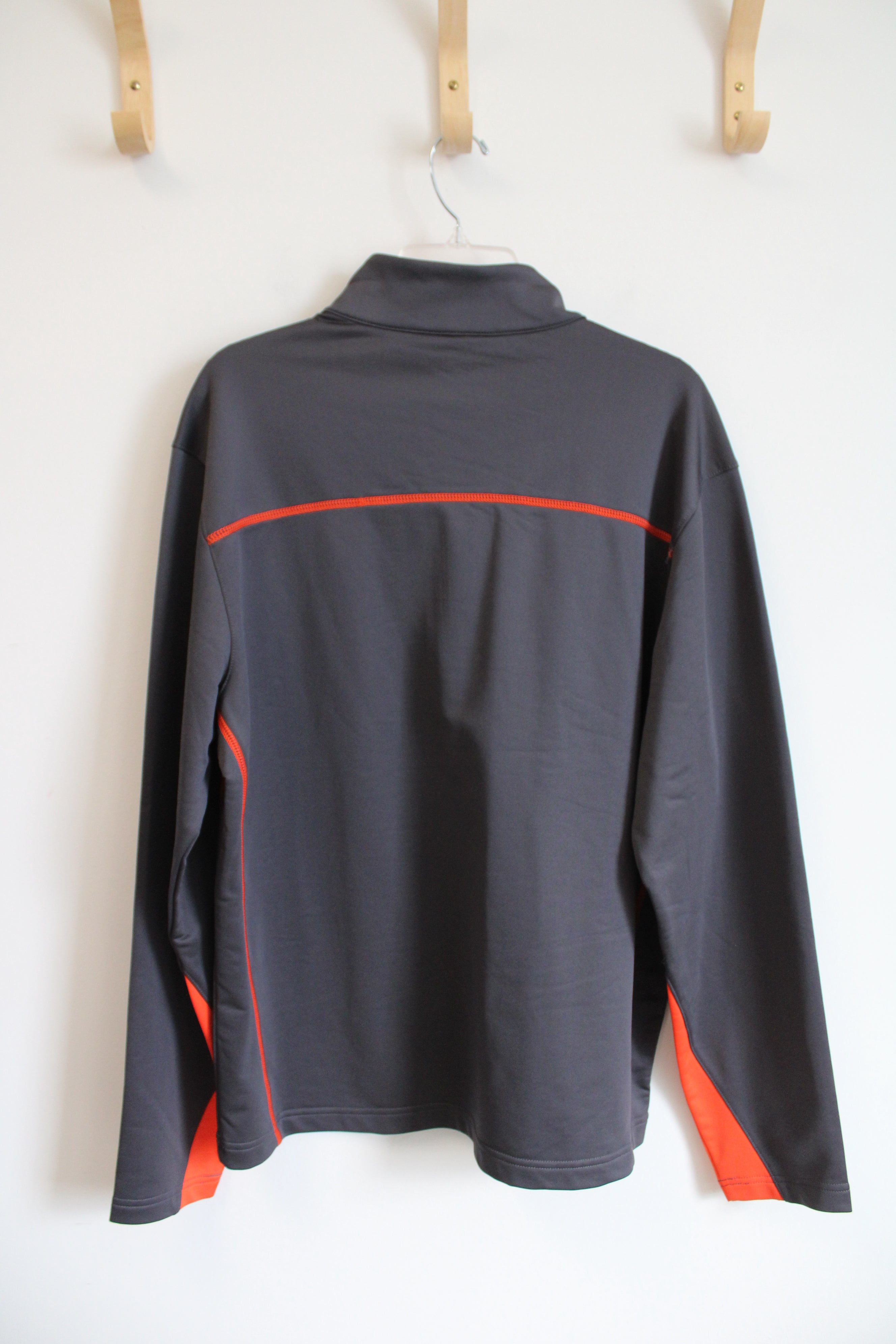 Walter Hagen Fleece Lined Gray & Orange 1/4 Zip Sweatshirt | M