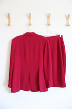 NEW Oleg Cassini Vintage Red Blazer & Skirt Set | 10