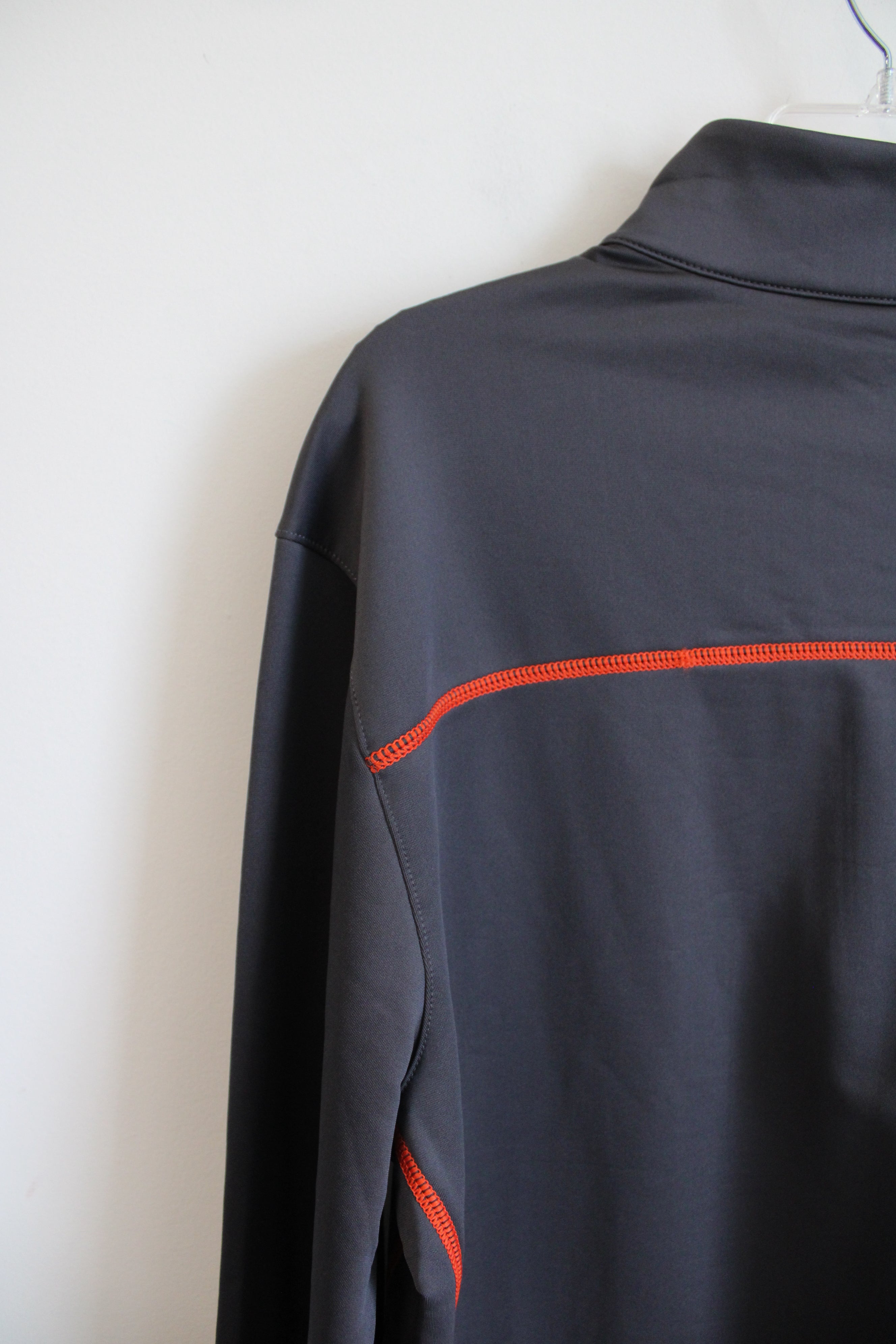 Walter Hagen Fleece Lined Gray & Orange 1/4 Zip Sweatshirt | M