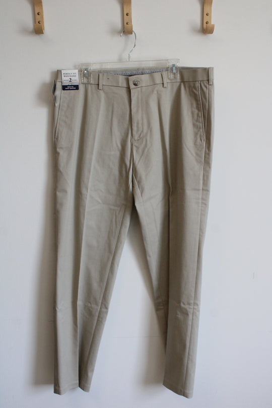 Haggar Straight Fit Tan Cotton Khakis | 38X32
