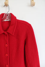 Erin London Vintage Red Button Down Jacket | L