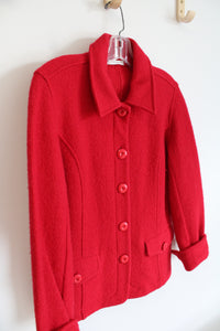 Erin London Vintage Red Button Down Jacket | L