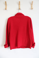 Erin London Vintage Red Button Down Jacket | L