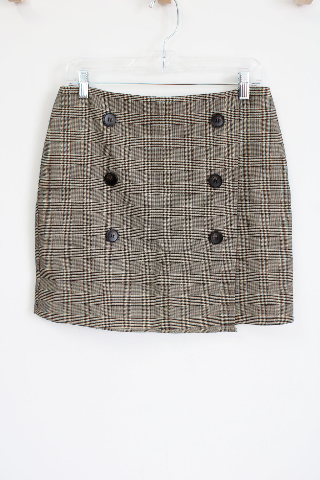Everly Black Tan Houndstooth Skirt | L