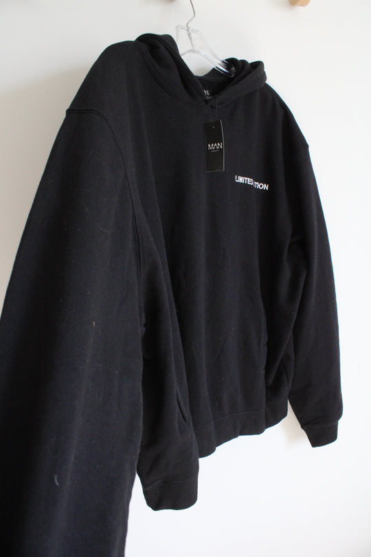 NEW BoohooMAN Black Limited Edition Hoodie | 2XL