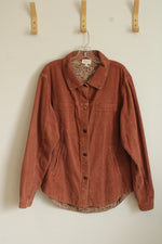 143 Story by Line Up Rust Corduroy Snap Up Jacket | L