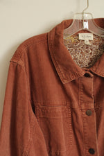 143 Story by Line Up Rust Corduroy Snap Up Jacket | L