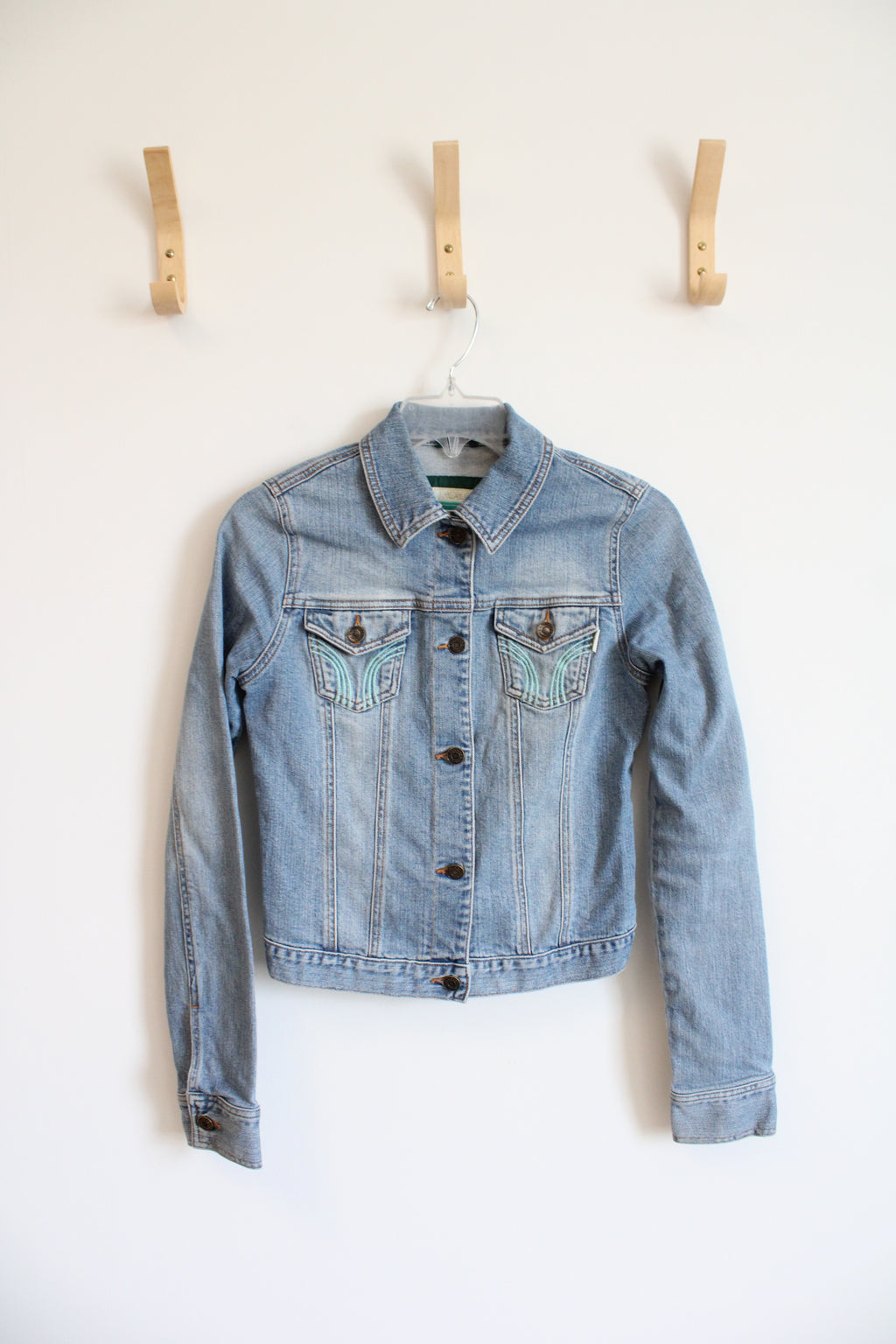 Hollister Embroidered Denim Jacket | M
