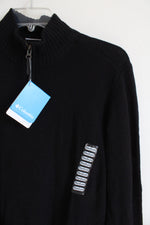 NEW Columbia Black Knit 1/4 Pullover Sweater | M