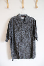 Columbia Gray Patterned Button Down Cotton Shirt | L