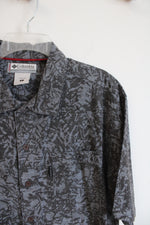 Columbia Gray Patterned Button Down Cotton Shirt | L