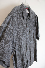 Columbia Gray Patterned Button Down Cotton Shirt | L