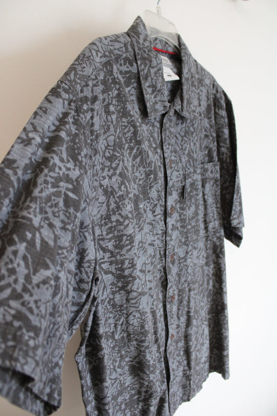 Columbia Gray Patterned Button Down Cotton Shirt | L