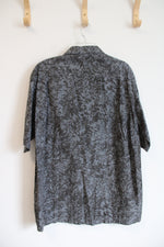 Columbia Gray Patterned Button Down Cotton Shirt | L