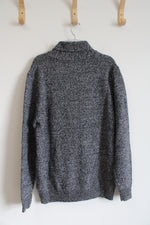 NEW Old Navy Navy Blue & Gray Shawl Collar Sweater | L