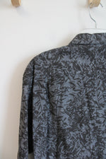 Columbia Gray Patterned Button Down Cotton Shirt | L