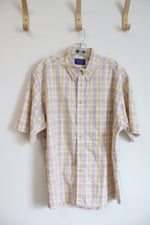 Pendleton Yellow Blue & Pink Plaid Button Down Shirt | XL