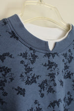 NEW Hasting & Smith Blue Floral Overlay Crew Neck Sweatshirt | L