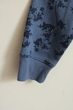 NEW Hasting & Smith Blue Floral Overlay Crew Neck Sweatshirt | L