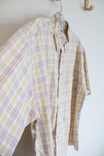 Pendleton Yellow Blue & Pink Plaid Button Down Shirt | XL
