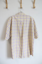 Pendleton Yellow Blue & Pink Plaid Button Down Shirt | XL