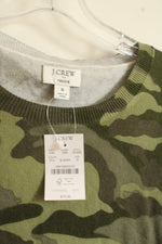 NEW J. Crew Camo Cotton LS Crewneck Sweater | S
