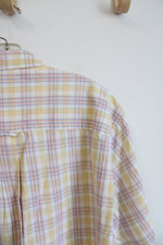 Pendleton Yellow Blue & Pink Plaid Button Down Shirt | XL