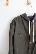 No Boundaries Olive Green Gray Hoodie Jacket | XL