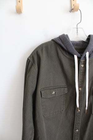 No Boundaries Olive Green Gray Hoodie Jacket | XL