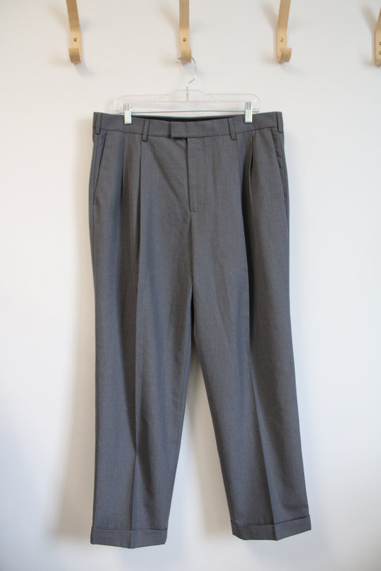Dockers Pleated Relaxed Fit Gray Dress Pants | 36X30