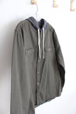 No Boundaries Olive Green Gray Hoodie Jacket | XL