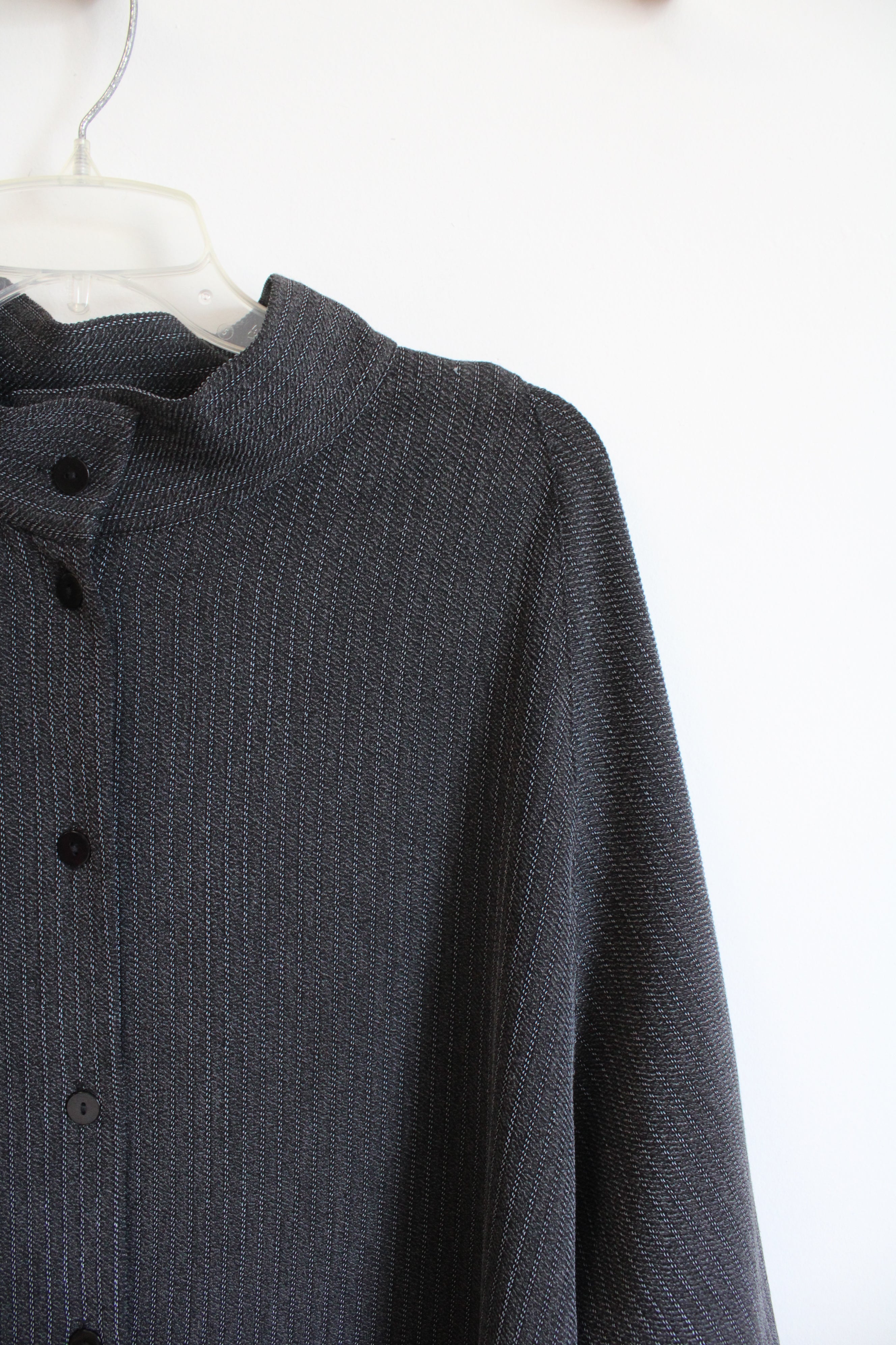 NEW Vintage Christopher Calvin Charcoal Gray Button Down Top | 1X