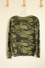 NEW J. Crew Camo Cotton LS Crewneck Sweater | S