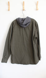 No Boundaries Olive Green Gray Hoodie Jacket | XL